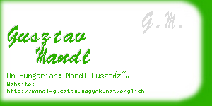 gusztav mandl business card